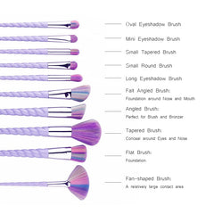 Unicorn Makeup Brushes Set 10pcs - eyesrush