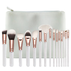 White Makeup Brushes Set 15 pcs - eyesrush